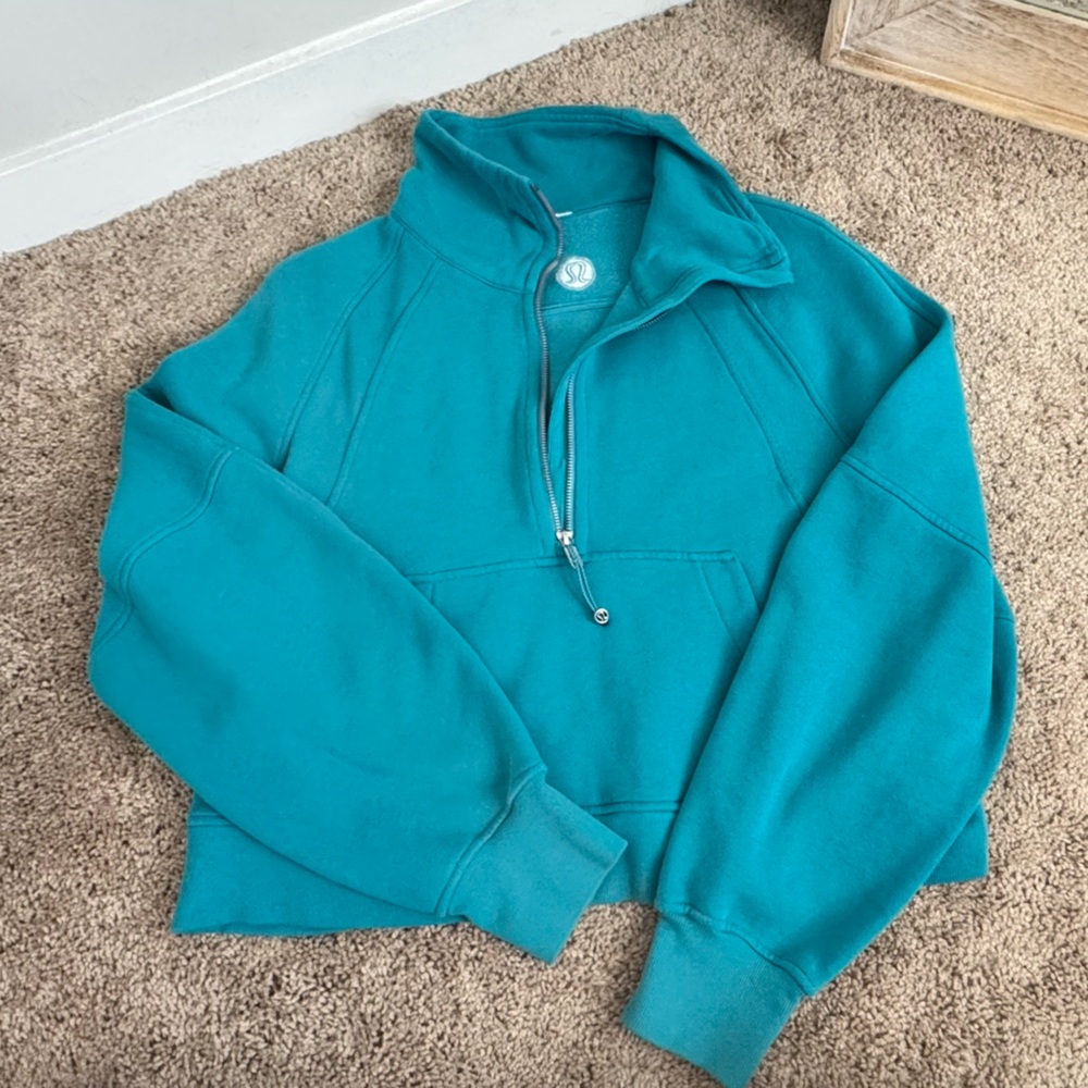 lululemon athletica Teal Women's Size M/L Scuba pop neck pullover